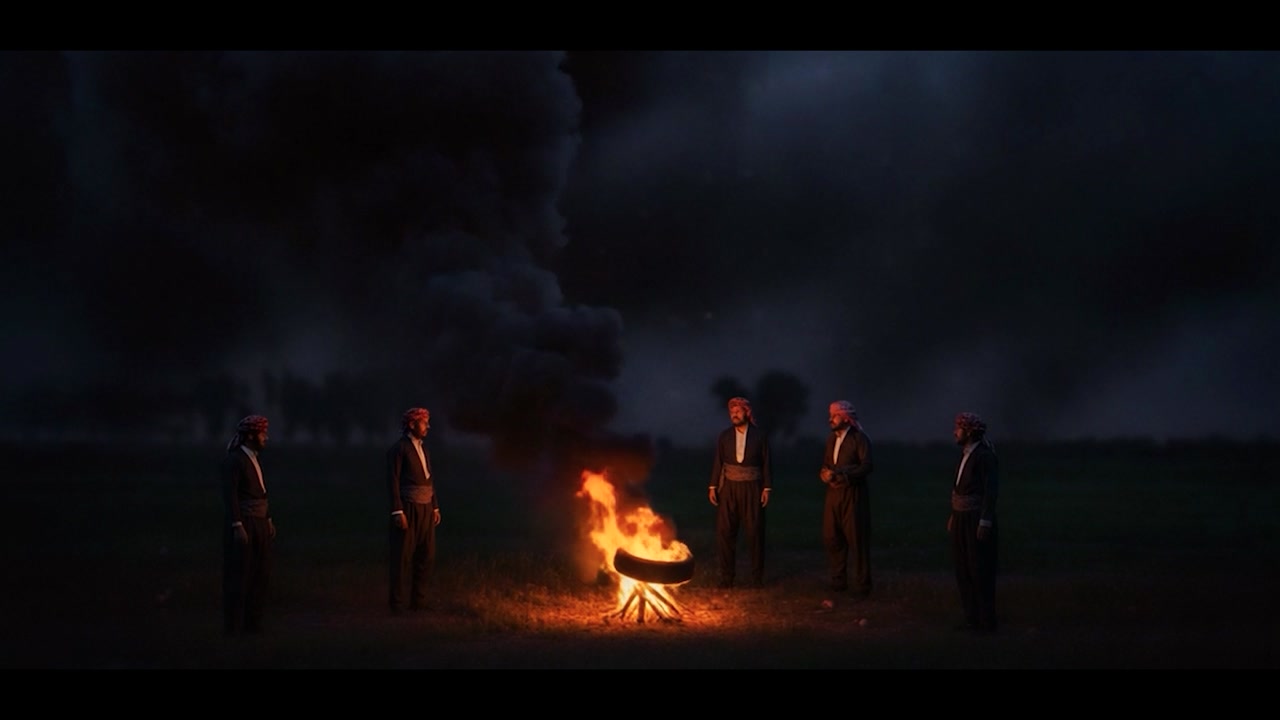 A Newroz fire scene from the AI-produced public-awareness film