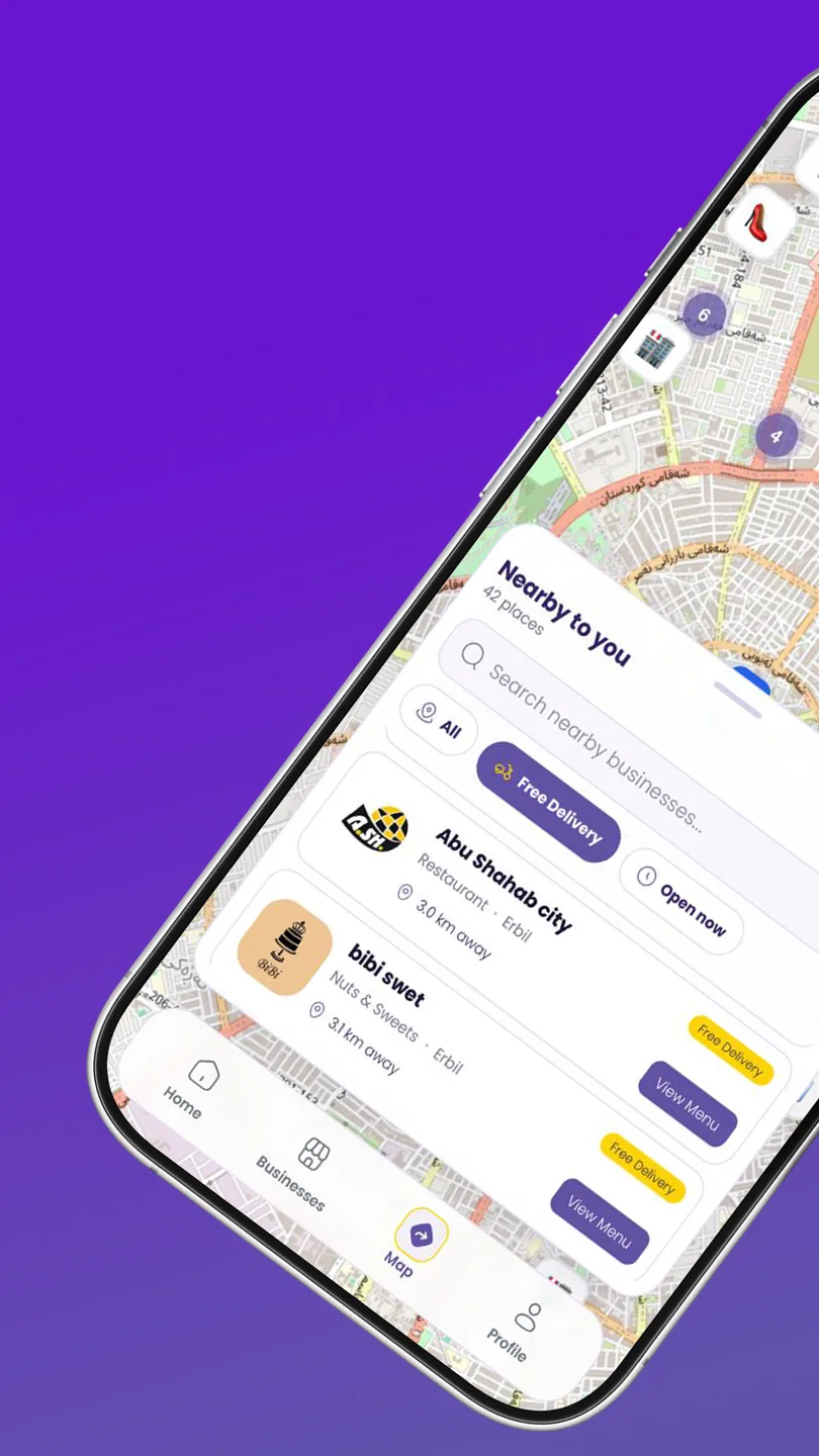 Biz Iraq nearby businesses map with live locations
